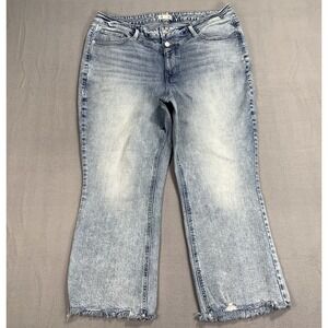 Maurices High Rise Kick Boot Ankle Jeans 18W Raw Hem Plus Size